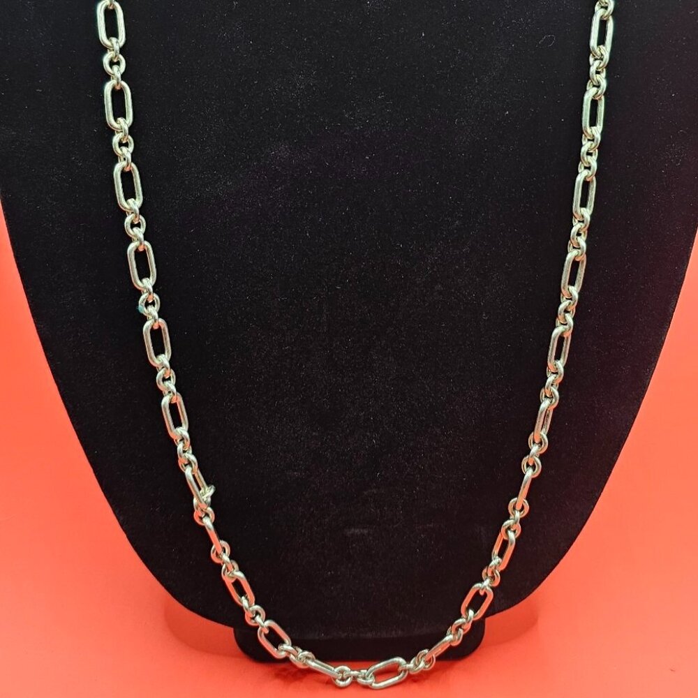 ✨ Sterling Silver Paperclip Link Necklace – 32” Long Chain ✨
